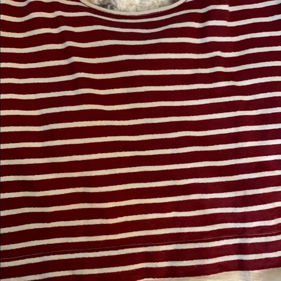 Free People Red Stripped High Lo Top - Picture 6 of 7